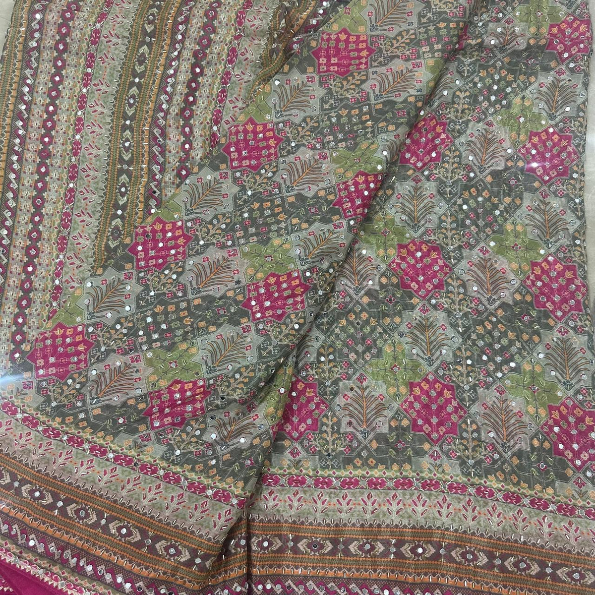 Beautiful rangkart saree with stitch blouse