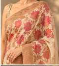 Floral zari silk saree