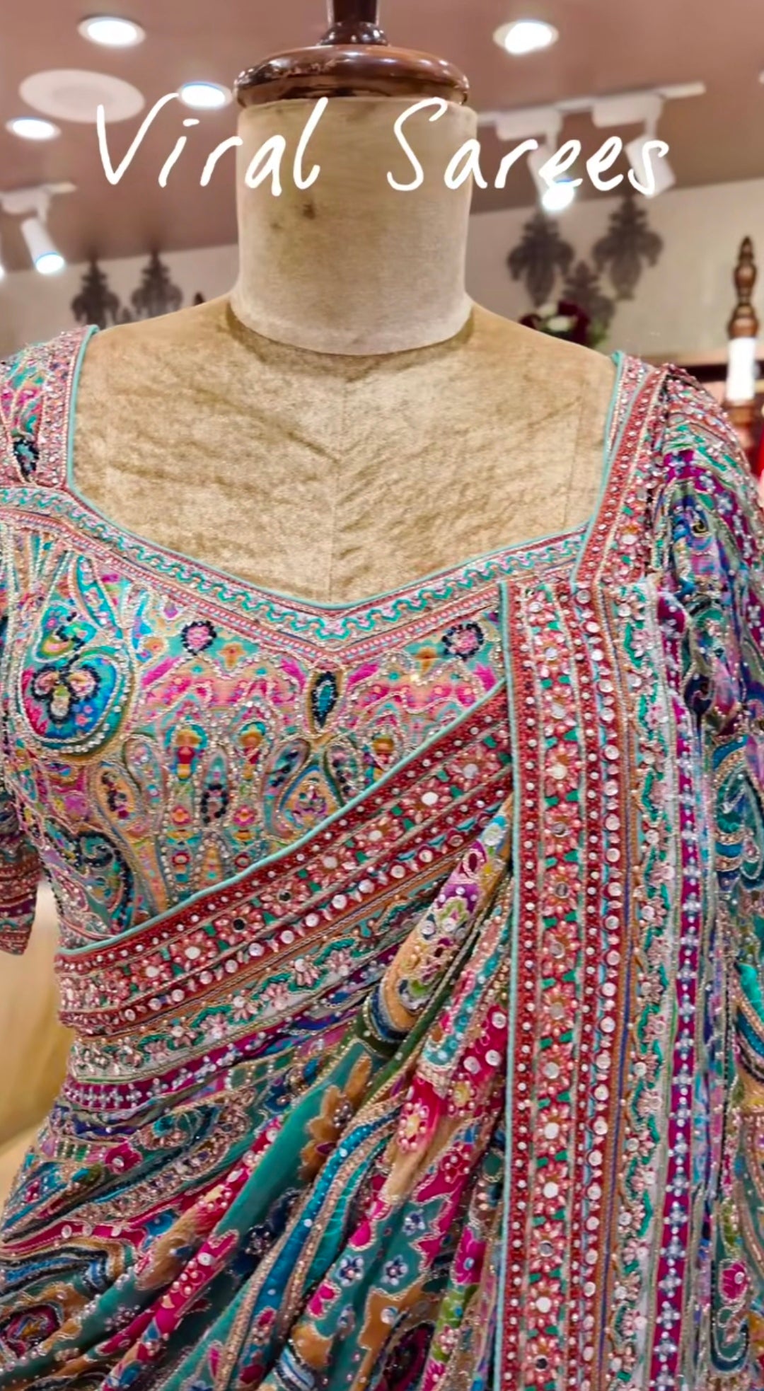crepe printed and hand embroidery saree