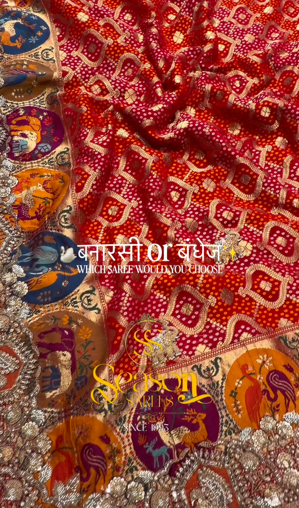Royal Red Bandhani Silk Saree