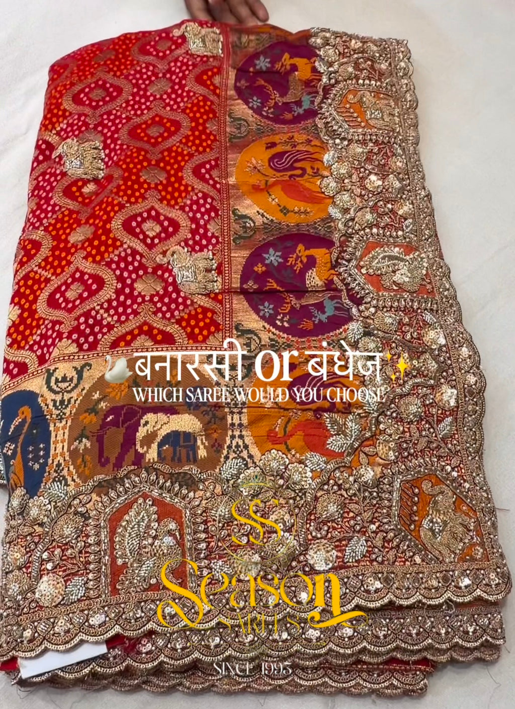 Royal Red Bandhani Silk Saree