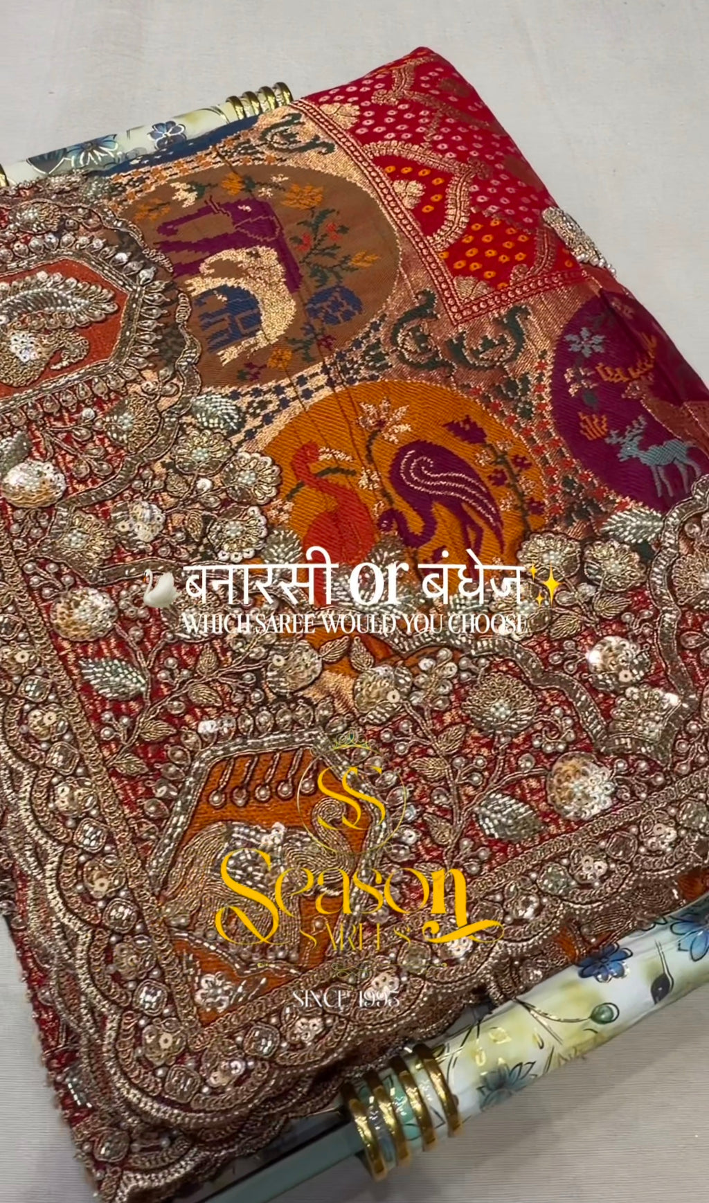 Royal Red Bandhani Silk Saree