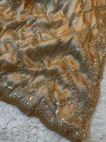 Heavy look golden colour tissue saree