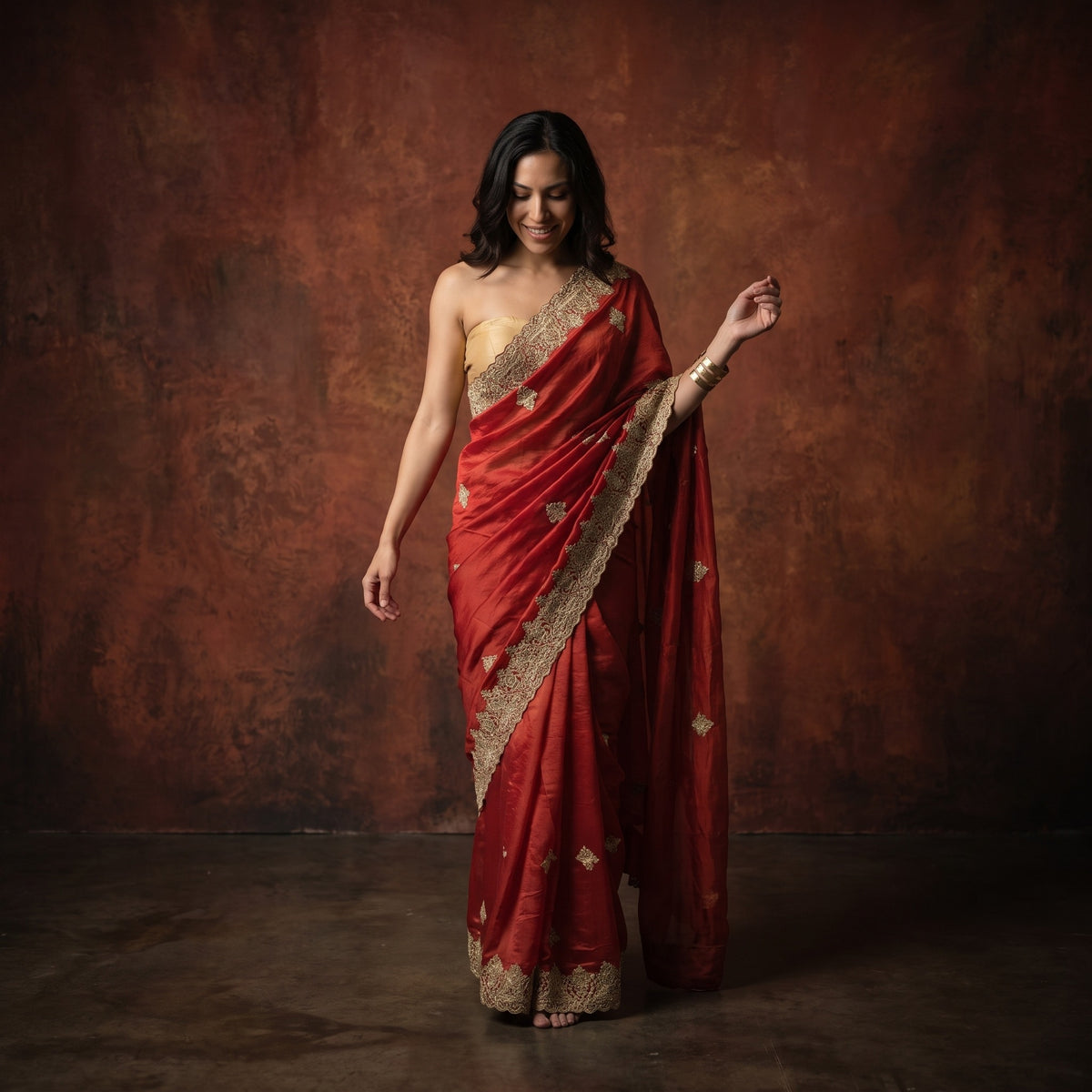 Graceful saree with handwork border