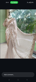 elegant silver saree