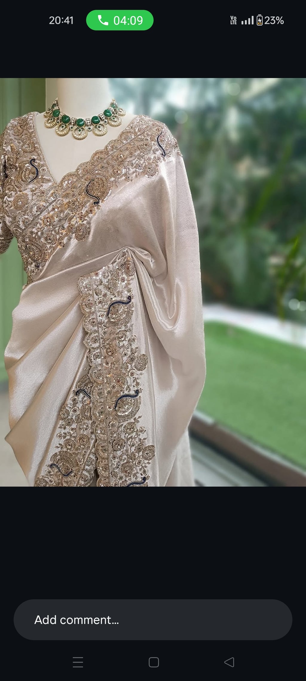 elegant silver saree