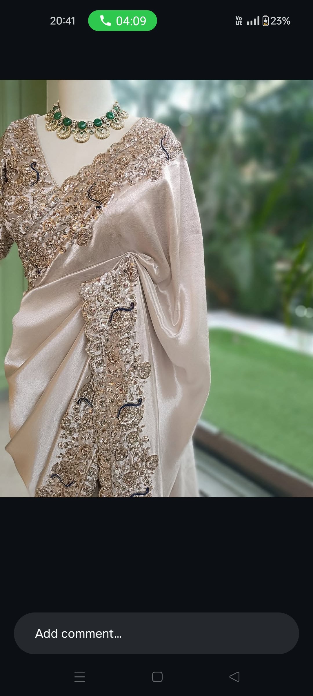 elegant silver saree