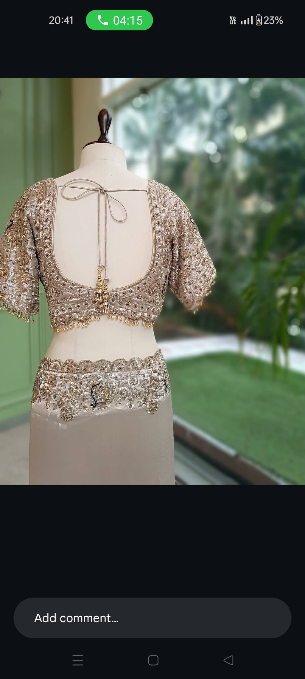 elegant silver saree