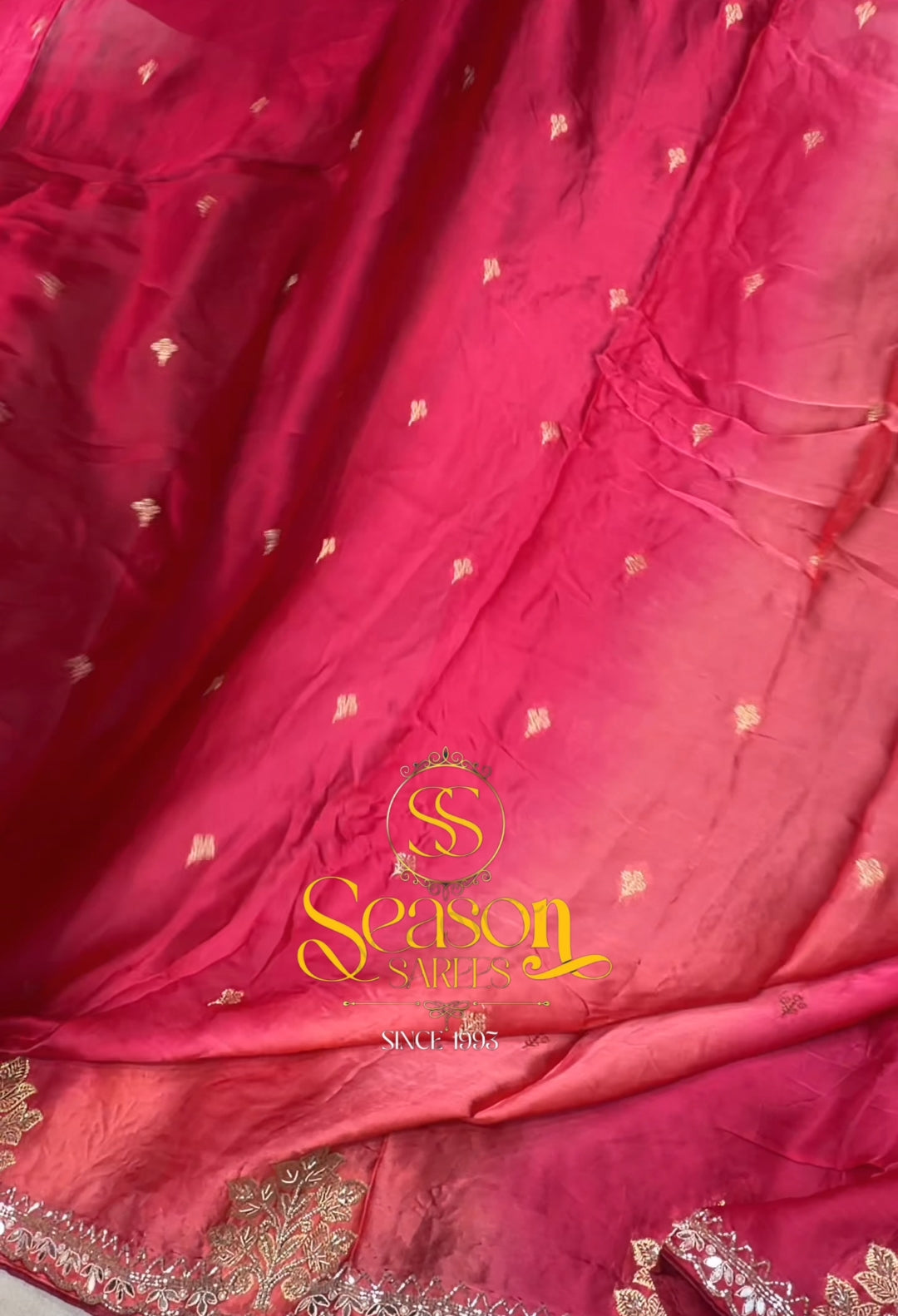 Elegant dabka work embroidery saree