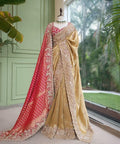 Royal Heavy Golden Saree With Dupatta