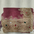 Regal wine embroidered designer saree