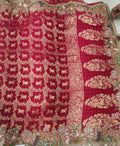 Royal red zari embroidered saree