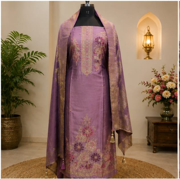 lavender colour unstitch suit