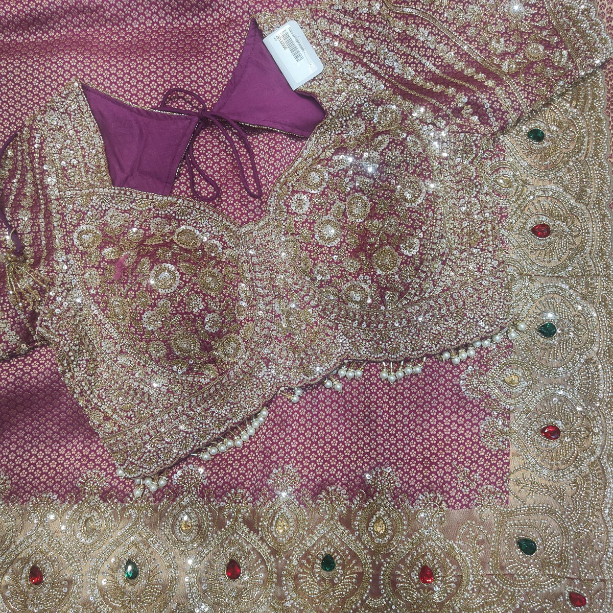Regal wine embroidered designer saree
