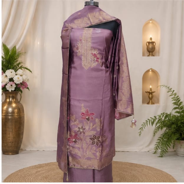 lavender colour unstitch suit
