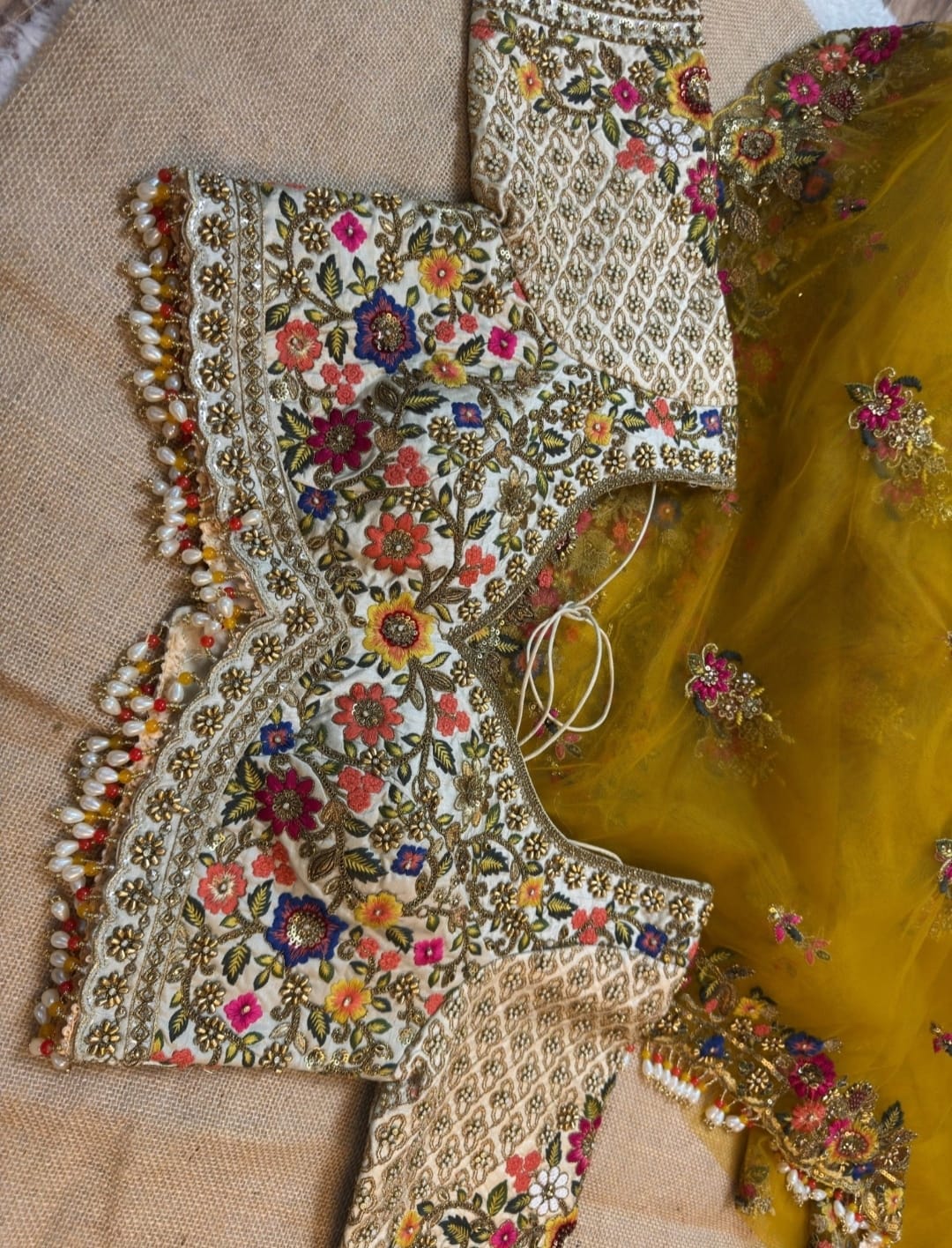 yellow colour net saree